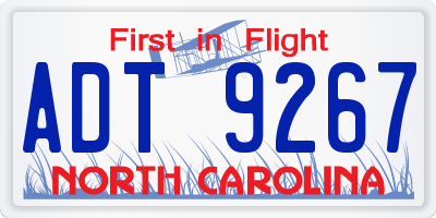 NC license plate ADT9267