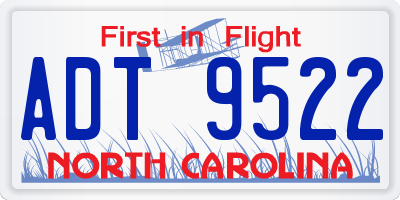 NC license plate ADT9522