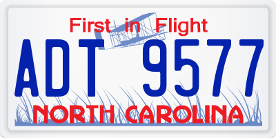 NC license plate ADT9577