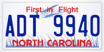 NC license plate ADT9940