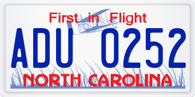NC license plate ADU0252