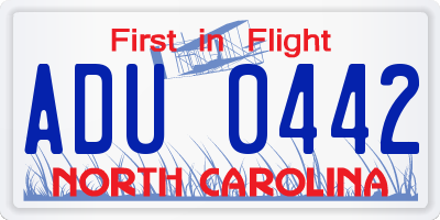 NC license plate ADU0442