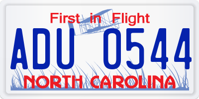 NC license plate ADU0544