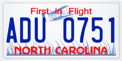 NC license plate ADU0751