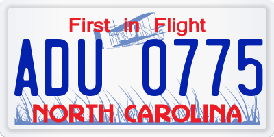 NC license plate ADU0775