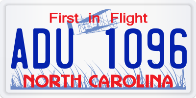 NC license plate ADU1096