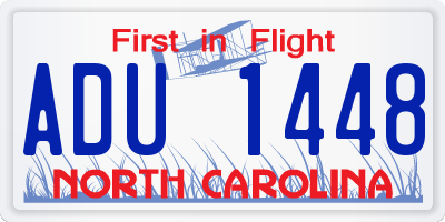 NC license plate ADU1448