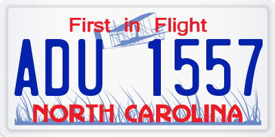 NC license plate ADU1557
