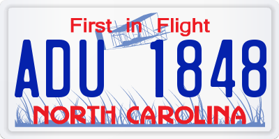 NC license plate ADU1848