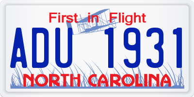 NC license plate ADU1931