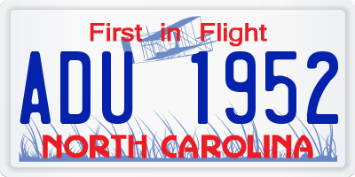 NC license plate ADU1952