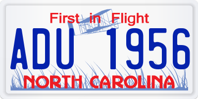 NC license plate ADU1956