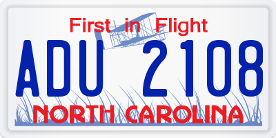 NC license plate ADU2108