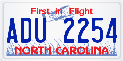 NC license plate ADU2254