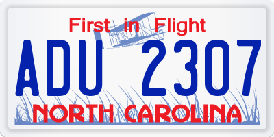 NC license plate ADU2307