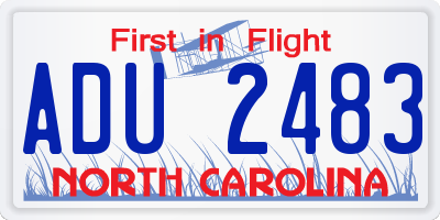 NC license plate ADU2483