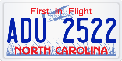 NC license plate ADU2522