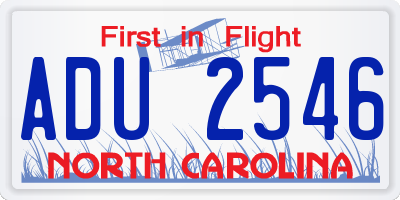 NC license plate ADU2546