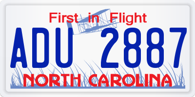NC license plate ADU2887