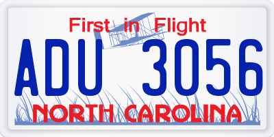 NC license plate ADU3056