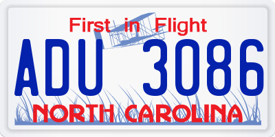 NC license plate ADU3086