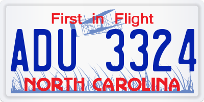 NC license plate ADU3324