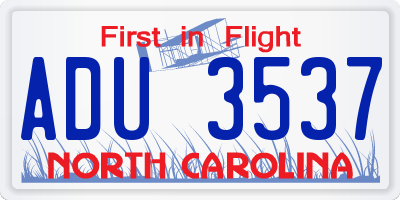 NC license plate ADU3537