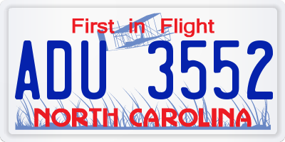 NC license plate ADU3552