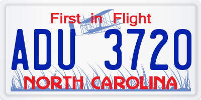 NC license plate ADU3720