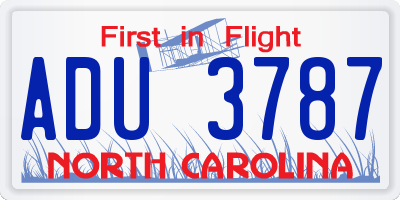 NC license plate ADU3787