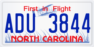NC license plate ADU3844