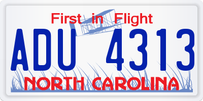 NC license plate ADU4313