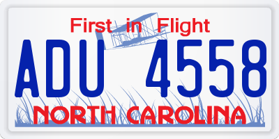 NC license plate ADU4558