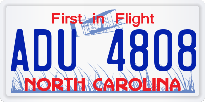 NC license plate ADU4808