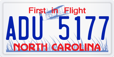 NC license plate ADU5177