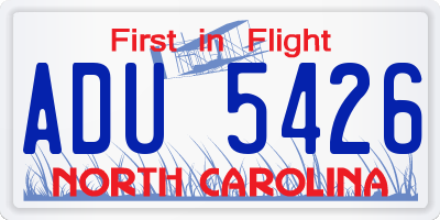 NC license plate ADU5426