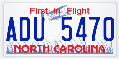 NC license plate ADU5470