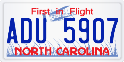 NC license plate ADU5907