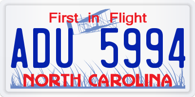 NC license plate ADU5994