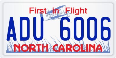 NC license plate ADU6006