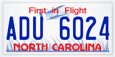NC license plate ADU6024