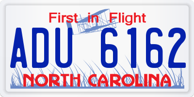 NC license plate ADU6162