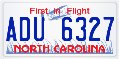 NC license plate ADU6327