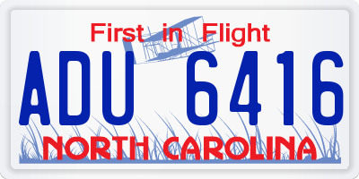 NC license plate ADU6416