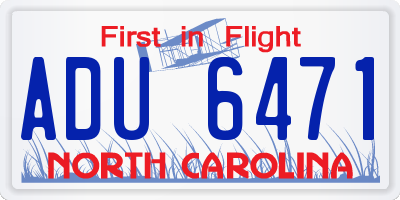 NC license plate ADU6471
