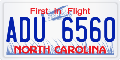 NC license plate ADU6560
