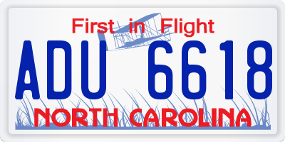 NC license plate ADU6618