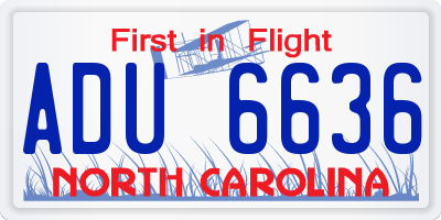 NC license plate ADU6636