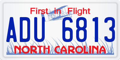 NC license plate ADU6813