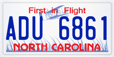 NC license plate ADU6861
